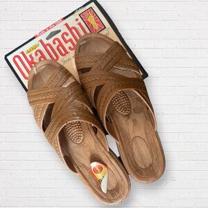 NWT Okabashi Foot Therapy Everyday Cross Strap Sandals USA Women's Size M 7.5 8